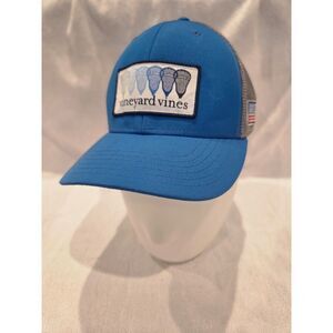 Vineyard Vines Blue Lacrosse Patch Performace Trucker Hat Snapback Cap Gorpcore